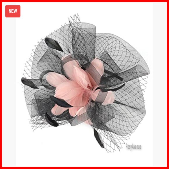 Feather Flower Fascinator Hat with Clip for Derby Wedding Church Tea Party
